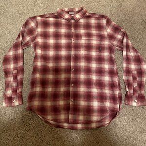 Men's Columbia Red Plaid Long Sleeve Flannel Shirt L